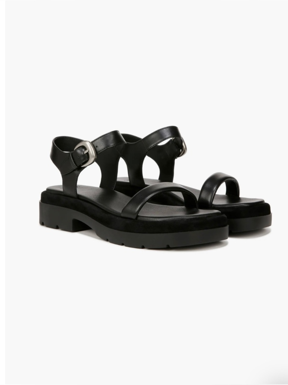 Vince Heloise Platform Black Leather Women’s Sandal Size 8.5 NIB